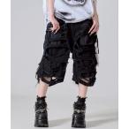 ジーンズ デニム デニムパンツ 「REFLEM/レフレム」スタッズ付きダメージデニムハーフパンツ レディース メンズ