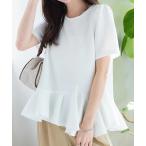 tシャツ アシンメトリーペプラムトップス レディース