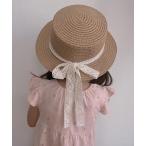帽子 ハット lulunoix/レース麦わら帽子 N15272 キッズ 子供