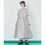 ワンピース 切り替えプリーツTシャ�