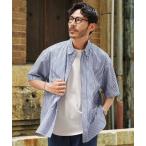 シャツ ビックシルエット ストライプ ボタンダウン 半袖シャツ メンズ