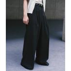 スラックス BREEZE TWEED DEEP TUCK BAGGY SLACKS メンズ