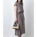 ワンピース リネンライクウエスト切り替えワンピース/洗える/WEB限定