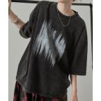 tシャツ 「Alfred Alex」ヴィンテージ加工 スノーウォッシュ ビッグ半袖プリントTシャツ メンズ レディース