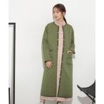 ショッピングnano 「NANO universe」 ノーカラーコート FREE カーキ レディース