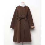 ショッピングnano 「NANO universe」 ノーカラーコート 38 ダークブラウン レディース