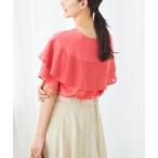 tシャツ 「接触冷感/UVカット」2WAY シフォンケープカットソー レディース