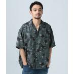 ショッピング冷感 シャツ 「接触冷感」オープンカラー半袖柄シャツ メンズ