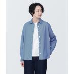 「無印良品」 長袖シャツ S ネイビー レディース