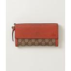 「GUCCI」 GGキャンバス 二つ折り 長財布 - オレンジ レディース