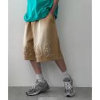 ジーンズ WEGO/ツイルブラスト加工ワイドショートパンツ メンズ