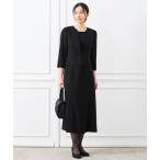 ワンピース 「夏用喪服・礼服」ウォッシャブル Vネックジャケット風デザイン前開きサマーブラックフォーマル
