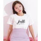 tシャツ チュールフリルロゴTシャツ レディース