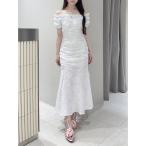 ワンピース オフショルシャーリングワンピース