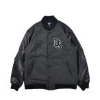 「DOUBLE STEAL」 スタジャン MEDIUM チャコールグレー×ブラック メンズ