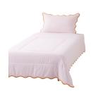 ベッド 寝具 ふわろ 夏でもさらっともちもち 肌掛けふとん バイカラーウェーブ シングル ピンク×オレンジ