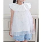 ショッピングチュニック チュニック 「ジュニア対応」スカラップ衿チュール刺繍チュニック キッズ 子供服 女の子