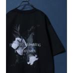 tシャツ Cool Touch Ponte Fabric Back Print Floral Pattern T-shirt/ポンチ フラワープリント