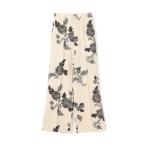 パンツ CABaN モノトーンフラワープリント フレアパンツ レディース