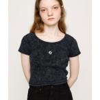 tシャツ AGING LOGO CUT TOPS エージング ロゴ カット トップス 半袖 夏服 レディース