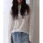 tシャツ 花柄シアークルーネックカットソー レディース