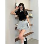 パンツ シルエットカットスカートライクショートパンツ レディース