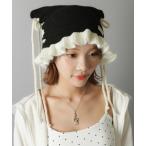 ニット帽 ニットキャップ 猫耳ニット帽/フリルリボン レディース