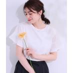 tシャツ 「S-LL/ひんやり/プチプラ」女性らしさ溢れる お袖シアーフリルトップス レディース