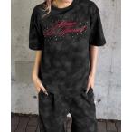 tシャツ ダート加工スタッズTシャツ レディース メンズ