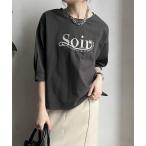 tシャツ 「WEB限定」パールロゴ刺繍タックスリーブプルオーバー レディース