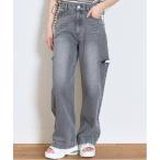パンツ ダメージデニムワイドパンツ キッズ 子供服 女の子