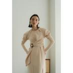 ワンピース waist mark slit one piece/light beige