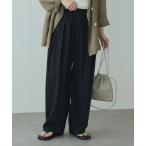 スラックス パンツ ツータック ウエストゴム ストレッチパンツ レディース