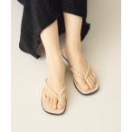 サンダル エコレザートングサンダル レディース