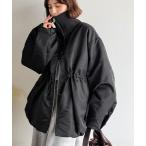 ショッピングバルーン ブルゾン アウター トレンドの華奢見えボリュームアウター。衿リブウエストドロストバルーンパディングコート レディース