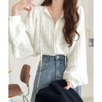 ショッピング長袖 ブラウス シャツ 一枚でサマになる大人のジャガード。前後2wayカットジャガードシェイプチュニック（長袖） レディース