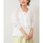 カーディガン 「手洗い可能」綿混シアーVネックカーディガン レディース