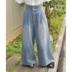 ジーンズ デニム デニムパンツ 編上ハイウエストデニムパンツ レディース