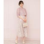 ドレス バッククロスブラウス×スパンコールレースワンピース