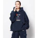 「Have a good time」 プルオーバーパーカー FREE ネイビー レディース