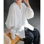 ブラウス シャツ ぽわん袖シャツ レディース