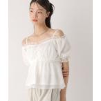 ブラウス シャツ シアーチェックオフショルブラウス　499171 レディース