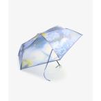 ショッピング折りたたみ傘 折りたたみ傘 フラワー＆スカイクリア折りたたみ傘 雨傘 レディース