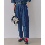 ジーンズ デニム デニムパンツ 「接触冷感」ひんやりタックテーパードデニム「プチ・プラスサイズあり」「CLIP denim」 レディース