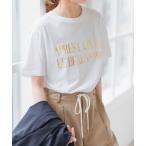 tシャツ 「追加」箔ロゴプリントTシャツ レディース