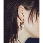 ピアス コイン プレート チャーム パール ピアス レディース