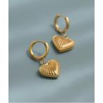 ピアス 「ステンレス」ハートフープピアス レディース