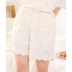 パジャマ ルームウェア リブいちご柄ショートパンツ レディース