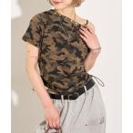 tシャツ 「新色ドット柄予約」アソート (カモ柄ヒョウ柄)スタッズドロストワンショルTEE レディース