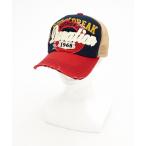 キャップ 帽子 an meets zakka ロゴ＆ワッペンダメージレトロメッシュキャップ レディース メンズ